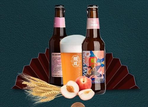 帼纹精酿啤酒,七品仙鹤文官白桃口味